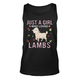 Just A Girl Who Loves Lambs Cute Women Girls Lambs Unisex Tank Top - Seseable