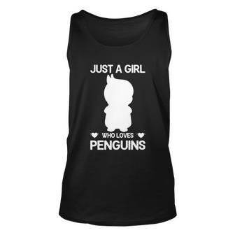 Just A Girl Who Loves Penguins Gentoo Adelie Penguin Lovers Funny Gift Unisex Tank Top - Monsterry DE