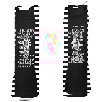 Just A Girl Who Loves Singing Funny Karaoke Singer Unicorn Graphic Design Printed Casual Daily Basic Unisex Tank Top - Thegiftio