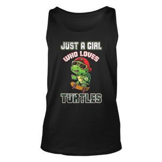 Just A Girl Who Loves Turtles N Girls Sea Turtle Lover Unisex Tank Top - Thegiftio UK