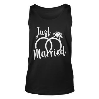 Just Married Ring Logo Unisex Tank Top - Monsterry