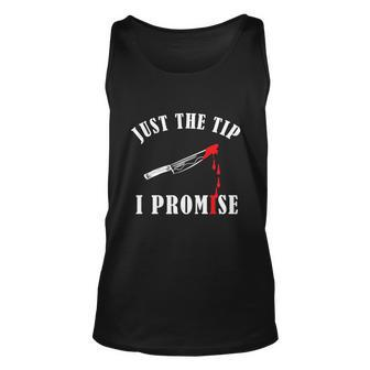 Just The Tip I Promise Funny Bloody Halloween Graphic Design Printed Casual Daily Basic Unisex Tank Top - Thegiftio UK