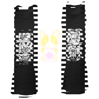 Kawaii Boba Cute Anime Dog Corgi Kawaii Tea Drink Dark Unisex Tank Top - Thegiftio