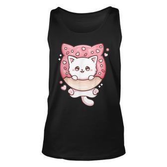 Kawaii Cat Donut Anime Lover Otaku Men Women Tank Top Graphic Print Unisex - Thegiftio UK