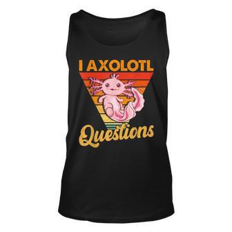 Kawaii I Axolotl Questions Retro Cute Axolotl Anime Lover Men Women Tank Top Graphic Print Unisex - Thegiftio UK