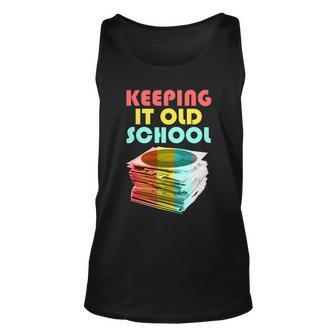 Keeping It Old School Vintage Records Unisex Tank Top - Monsterry