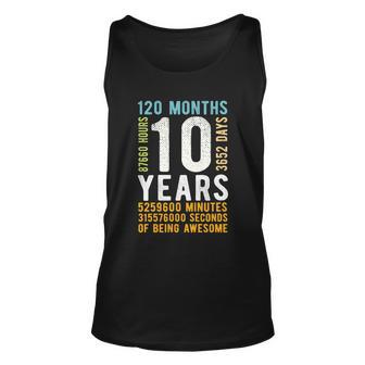 Kids 10Th Birthday Gift 10 Years Old Vintage Retro 120 Months Unisex Tank Top - Monsterry DE