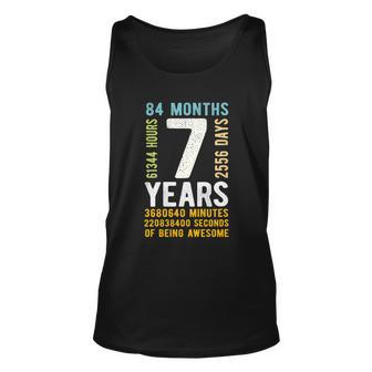 Kids 7Th Birthday Gift 7 Years Old Vintage Retro 84 Months Unisex Tank Top - Monsterry