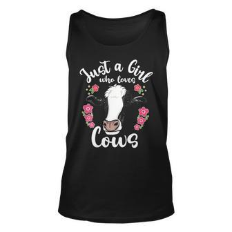 Kids Cow Just A Girl Who Loves Cows Cow Lovers Unisex Tank Top - Thegiftio UK