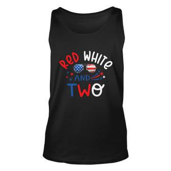 Kids Red White And Two 2Nd Birthday 4Th Of July Firework Boy Unisex Tank Top - Monsterry UK