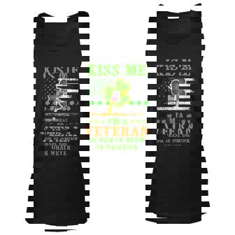 Kiss Me Im A Veteran Irish St Patricks Day Veteran Graphic Design Printed Casual Daily Basic Unisex Tank Top - THEGIFTIO