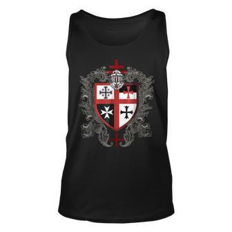 Knight Templar T Shirt - Shield Of The Knight Templar - Knight Templar Store Unisex Tank Top - Seseable