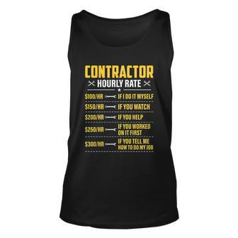 Labor Day Holiday Tshirtcontractor Hourly Rate Funny Labor Day Graphic Design Printed Casual Daily Basic Unisex Tank Top - Thegiftio UK