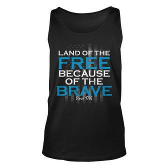 Land Of The Free Because Of The Brave Usa Unisex Tank Top - Monsterry DE