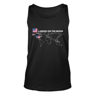 Landed On The Moon Usa Map Unisex Tank Top - Monsterry