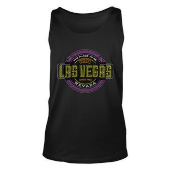 Las Vegas Retro Neon Logo Unisex Tank Top - Monsterry