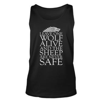 Leave One Wolf Alive And The Sheep Are Never Safe V2 Unisex Tank Top - Thegiftio UK