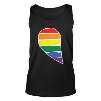 Left Half Of Heart Lgbt Gay Pride Lesbian Bisexual Ally Quote Unisex Tank Top - Monsterry DE