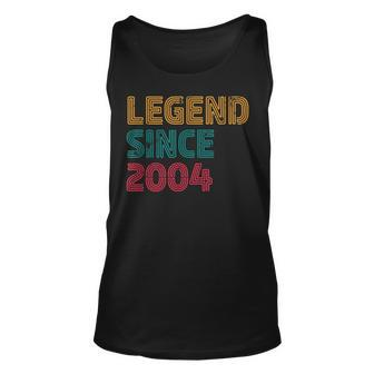Legend Since 2004 18 Years Old Retro Born 2004 18Th Birthday Unisex Tank Top - Thegiftio UK