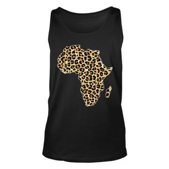 Leopard Print African Map Of Africa Tshirt Unisex Tank Top - Monsterry UK