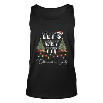Lets Get Lit Christmas In July Gift Unisex Tank Top - Monsterry