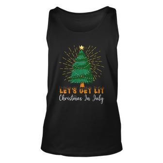 Lets Get Lit Funny Christmas In July Graphic Cute Gift Unisex Tank Top - Monsterry UK