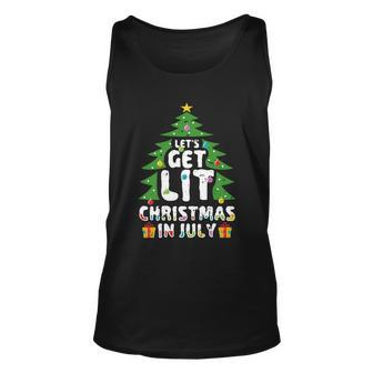 Lets Get Lit Funny Christmas In July Party Beach Summer Gift Unisex Tank Top - Monsterry