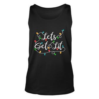 Lets Get Lit Funny Gift Funny Xmas Holidays Christmas Gift Unisex Tank Top - Monsterry AU