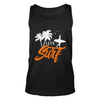 Lets Surf Sunset Summer Time Unisex Tank Top - Monsterry CA