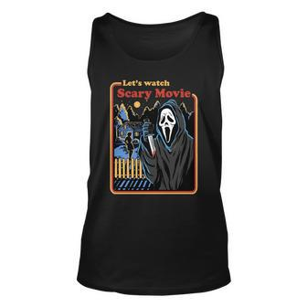 Lets Watch A Scary Movie Funny Halloween Tshirt Unisex Tank Top - Monsterry DE