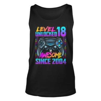 Level 18 Unlocked Awesome Since 2004 18Th Birthday Gaming Unisex Tank Top - Seseable