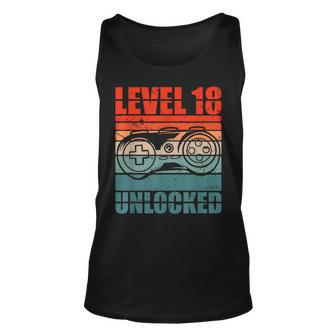Level 18 Unlocked - Video Gamer Boy 18Th Birthday Gaming Unisex Tank Top - Seseable
