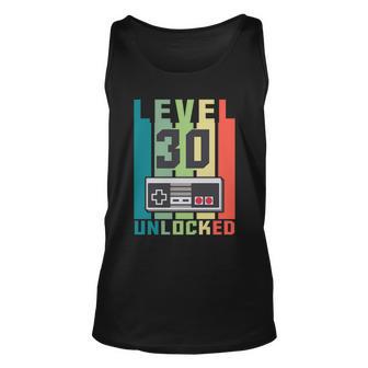 Level 30 Unlocked Funny Retro Gamer Birthday Tshirt Unisex Tank Top - Monsterry AU