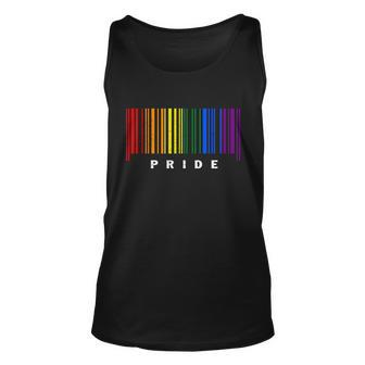 Lgbt Gay Barcode Support Lgbtq Ally Rainbow Pride Gay Flag Unisex Tank Top - Thegiftio UK