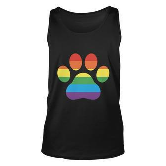 Lgbt Rainbow Pride Furry Dog Paw Pride Month Unisex Tank Top - Monsterry