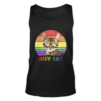 Lgbtq Ally Cat Rainbow Gay Pride Flag Lgbt Meaningful Gift Unisex Tank Top - Monsterry DE