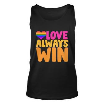Lgbtq Gift Love Always Wins Equality Gift Pride Parade Gift Unisex Tank Top - Thegiftio UK