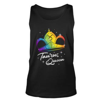 Lgbtq Taurus Queen Zodiac With Rainbow Flag Gay Pride Crown Gift Graphic Design Printed Casual Daily Basic Unisex Tank Top - Thegiftio UK