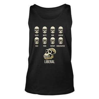 Liberal Monkey Black White Man Woman Rich Poor Patriot Conservative Unisex Tank Top - Monsterry