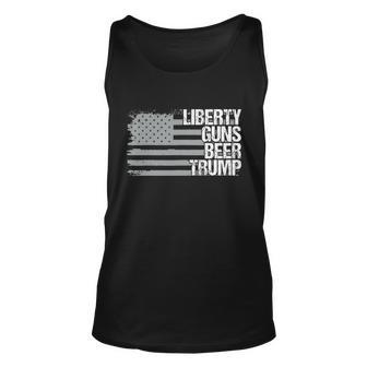 Liberty Guns Beer Trump Lgbt Gift For Supporters Dad Grandpa Veteran Us Flag Fun Unisex Tank Top - Thegiftio UK