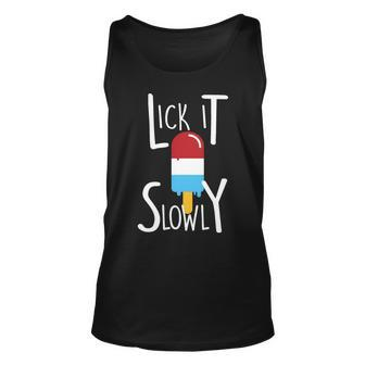 Lick It Slowly Popsicle Tshirt Unisex Tank Top - Monsterry CA