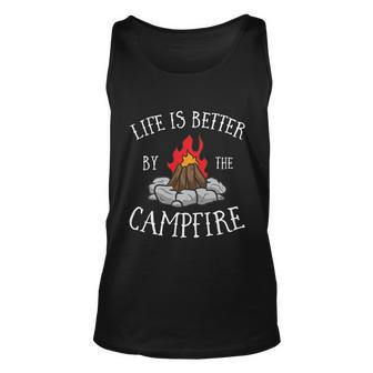 Life Is Better By The Campfire Scouts Camping Campfire Meaningful Gift Unisex Tank Top - Thegiftio UK