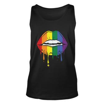 Lips Lgbt Gay Pride Lesbian Bisexual Ally Quote V2 Unisex Tank Top - Monsterry