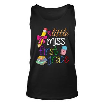 Little Miss First Grade Unisex Tank Top - Monsterry