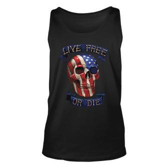 Live Free Or Die Patriot Skull Usa Pride Tshirt Unisex Tank Top - Monsterry AU