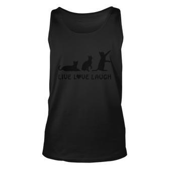 Live Love Laugh Black Cat Animals Dark Soul Cat Men Women Tank Top Graphic Print Unisex - Thegiftio UK