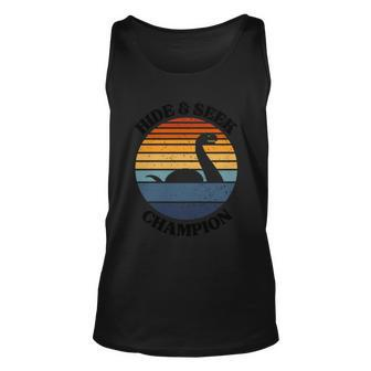 Loch Ness Monster Vintage Sunset Gift Hide And Seek Champion Funny Gift Unisex Tank Top - Monsterry