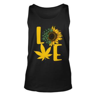 Love Cannabis Sunflower Unisex Tank Top - Monsterry