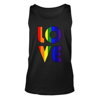 Love Gay Pride Logo Rainbow Tshirt Unisex Tank Top - Monsterry