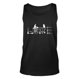 Love Halloween Witch Craft Wizard Logo Unisex Tank Top - Monsterry UK